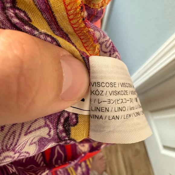 Mango MNG Culottes Palazzo Pants Printed Design Italian Fabric Size 6 Women’s - Picture 8 of 8